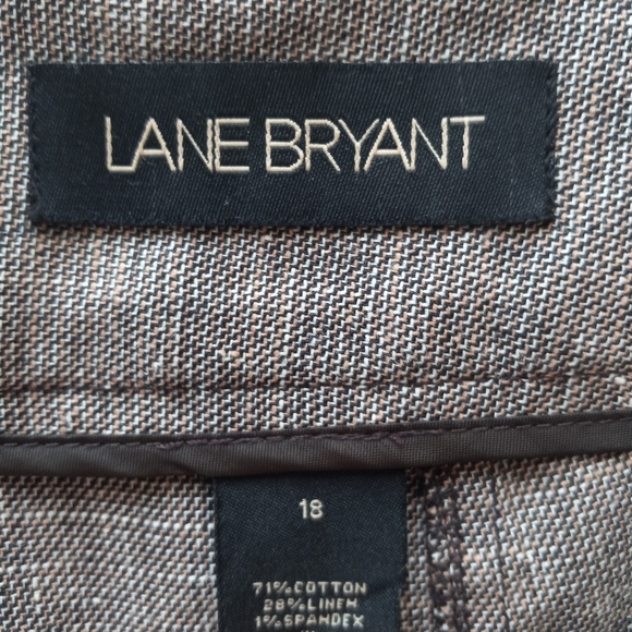 Lane Bryant size 18 linen blend knee length skirt back zip with button d… - Picture 3 of 8